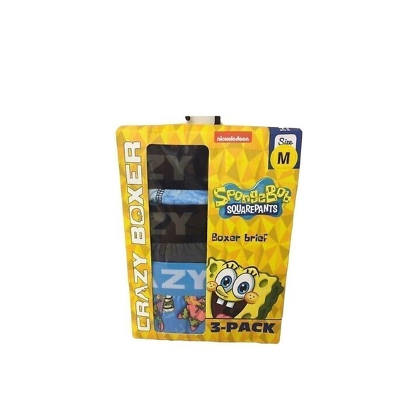 Crazy Boxer Spongebob 3 Pack Mens Underwear M 32”-34” New With Tags AR121 - Picture 7 of 8